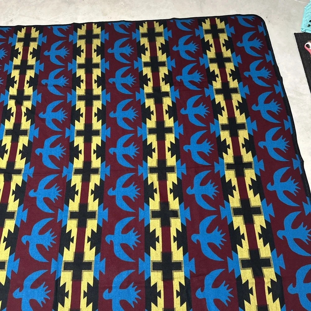 LARGE VINTAGE MEXICAN THUNDERBIRD BLANKET 81